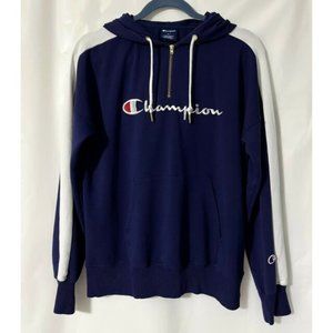 Champion Women's Half Zip Sweatshirt Hoodie CW-PS104 - Blue Japan L Large
